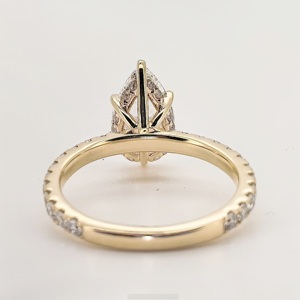 Anillos de compromiso de moissanita solitarios de 2 quilates con corte de pera, de moda, con engaste pavé, banda de boda para mujer, plata S925, regalo de aniversario - Product Image 4