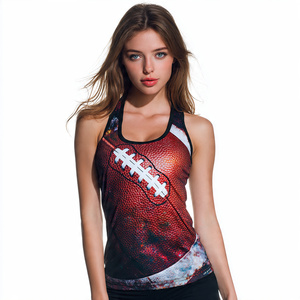 High Quality Sublimation Football Tank Tops Women Lightweight Printed Singlet Tops Ladies Gym Fitness Wear Vest Tops Women - Product Image 3