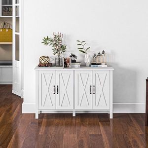 White Kitchen Buffet Cabinet Elegant Sideboards for Home Dcor - Product Image 1