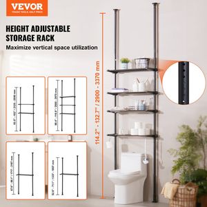 Organizador de almacenamiento de 4 niveles sobre el inodoro Estante de baño que ahorra espacio - Product Image 2