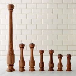 Wooden Pepper <b>Grinder</b> Manual Push Pull Refillable Adjustable Mill Natural Grain Finish - Product Image 3