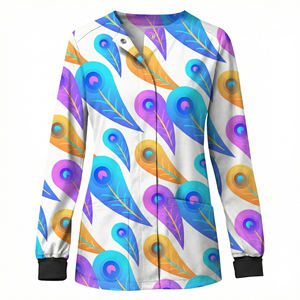 Blouse médicale personnalisée en gros, uniforme d'infirmière sur mesure, manches longues, fermeture à boutons-pression, pour spa, salon et esthéticienne - Product Image 4