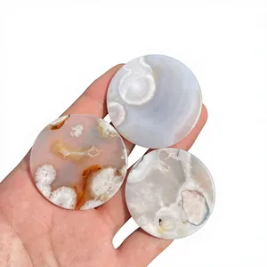ALIZA AGATE EXPORTS – Tranches d'agate florale naturelle en vrac, 50 mm, non traitées, Sakura, polies, sculptées à la main, pour artisanat et décoration DIY - Product Image 2