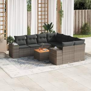 Conjunto de Sofás Modulares Grandes de Ratán PE Gris para Jardín, Colección Premium de Muebles Modulares para Exteriores - Product Image 1