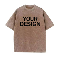Harga Grosir Kaos O-Neck Katun Berkualitas Tinggi Bermerek Acid Wash Pakaian Desainer Ukuran Besar Kaos Pria Dicuci