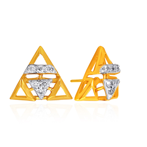 Pendientes de Diamantes con Corte Triangular, Chapados en Oro Amarillo, Joyería Minimalista para Mujer, Uso Diario, Diamantes Naturales Color H - Product Image 3