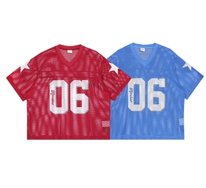 Top Deportivo Personalizado de Malla con Mangas Estilo Estrella, Transpirable, 100% Poliéster, Estilo Urbano, 06 Vintage Streetwear - Product Image 3