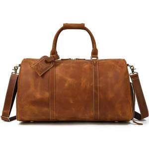 Sac à main en cuir véritable de style vintage B S International, motif bonbon, sangle réglable, poignée souple, fermeture à glissière, léger - Product Image 1