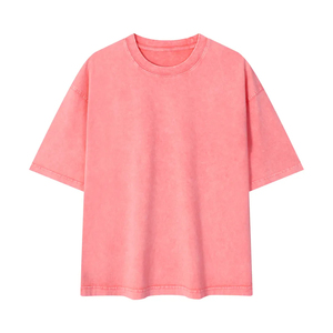 Men's Vintage Acid Wash 100% Cotton Boxy Fit T-Shirt Custom Logo Oversized Heavyweight Breathable Streetwear Loose Fit - Product Image 3