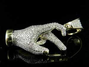 East Side Hand Sign 925 Sterling Silver Moissanite 18K Gold Plated Luxury Hip Hop Pendant Custom Gift Men's Best Friends Party - Product Image 1