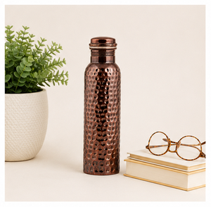 Handcrafted Pure Hammered Copper Eco-Friendly Leak-Proof BPA-Free Modern Customizable <b>Water</b> <b>Bottle</b> Ayurvedic Vessel Immunity - Product Image 4