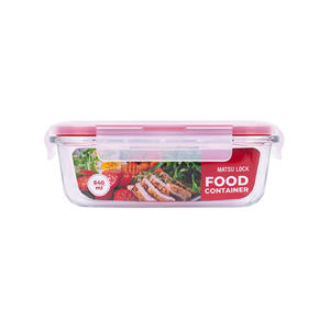 Low MOQ Matsu Rectangular <b>Glass</b> 2-Layer Flexible <b>Food</b> <b>Container</b> with Lid 370ml Microwave Safe Bulk Price - Product Image 2