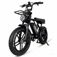 Vélo de montagne électrique tout-terrain sportif V8pro avec pneus larges de 20*4 pouces, moteur sans balais, suspension double, batterie lithium 48V, haute vitesse, style vintage