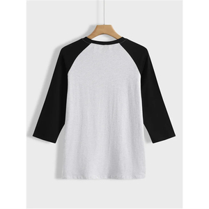 High Quality Crew Neck 3/4 Sleeve <b>Raglan</b> T-Shirt Custom Men Fitness Gym Workout <b>Tops</b> Vintage Plain 100% Cotton Quick Dry - Product Image 4