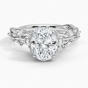 Leaf Design <b>Oval</b> Cut <b>Moissanite</b> Diamonds 925 Sterling Silver For Women Classic Wedding <b>Ring</b> - Product Image 5