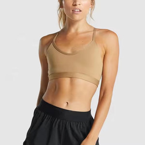 Soutien-gorge léger sans coutures dos nageur col ras du cou respirant bleu marine uni imprimé léopard pour le yoga et les activités sportives - Product Image 5