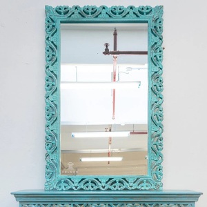 Premium Decorative Accent Mirror for Living Room Handcrafted Scroll Detailing with Sophisticated Coastal Charm - Product Image 2