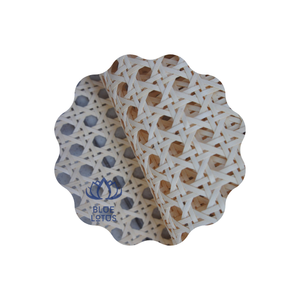 MEILLEUR PRIX Chaise et meuble en rotin naturel beige tressé diagonalement motif carré Blue Lotus Charlie Dinh 2025 - Product Image 4