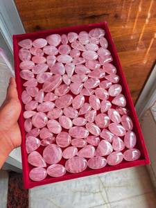 Lot en gros de cabochons en quartz rose naturel, pierres précieuses en vrac pour la fabrication de bijoux, pendentifs, bagues, boucles d'oreilles - Product Image 2