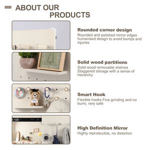 Multifunctional <b>White</b> <b>Full</b>-<b>Length</b> Wall Mounted <b>Mirror</b> 47.6*15.7in Design Panel for Bedroom/Living Room/Entrance <b>Full</b> Body <b>Mirror</b> - Product Image 6
