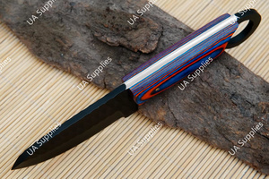 Cuchillo Skinner Profesional de Acero de Alto Carbono 1095 con Agarre para Dedos, para Caza, Camping y Uso Diario (EDC), con Espiga Recta y Bisel, Funda de Madera Pakka, OEM - Product Image 2