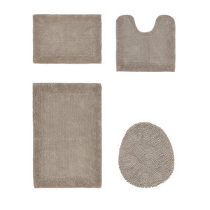 Juego de Alfombras de Baño de 4 Piezas Color Taupe, Ultra Suaves, Antideslizantes, con Alfombra para el Contorno del Inodoro y Cubierta para la Tapa - Product Image 3