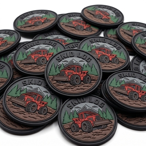 Badge rond en PVC et caoutchouc personnalisé Skyline Haul 99 Logging Division à fixation auto-agrippante, directement de l'usine - Product Image 4