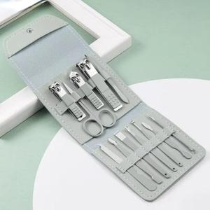 Classic 7 in 1 Nail <b>Kit</b> Stainless Steel <b>Manicure</b> Tools Single Spring Professional Portable Bag Set for Adults - Product Image 3