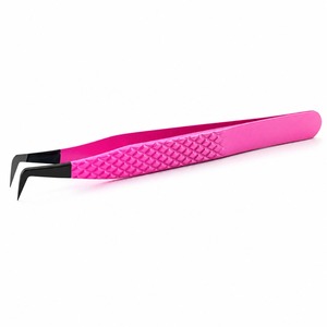 Pinzas de Precisión para Pestañas de Acero Inoxidable, Punta Curva, Color Rosa, para Aplicación de Extensiones de Pestañas, Herramientas de Belleza - Product Image 3