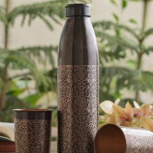 Ensemble de vaisselle en cuivre écologique haut de gamme, ensemble de bouteilles de luxe fait main avec logo imprimé personnalisé et grande capacité - Product Image 3