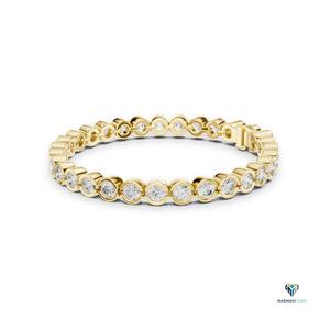 9.30 CT Yellow <b>Gold</b> Round Lab Grown Diamond Bezel Set Tennis Bracelet in 18K <b>Solid</b> <b>Gold</b> - Product Image 4