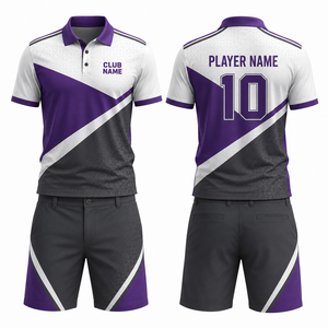 Ensemble polo et short de golf sportif pour femme, couleur unie, séchage rapide, en Spandex/Coton, col polo, logo imprimé sur le devant, taille élastique - Product Image 1