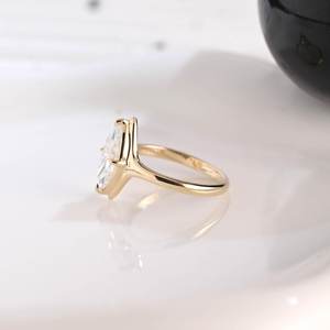Magnífico Anillo Solitario de Diamante Corte Marquesa de 1.00CT, Cultivado en Laboratorio, Oro Sólido de 14k, Regalo para Novias, Bodas y Fiestas - Product Image 3