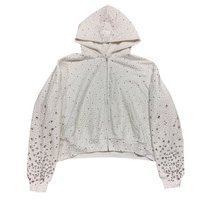 Sweat à capuche orné de strass et de pierres précieuses avec motifs détaillés pour une mode décontractée contemporaine et un style urbain - Product Image 4