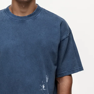 Camiseta Ligera de Corte Regular para Hombre, Lavado Ácido, Precio al por Mayor, Transpirable, Tie-Dye, 100% Algodón - Product Image 4