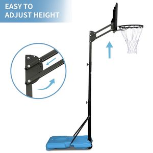 4.8 Cerceau de basket-ball portable réglable en hauteur de 7,7 pieds avec panneau de 28 pouces et roues de base stables pour l'entraînement en plein air - Product Image 4