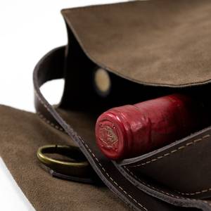 Porta Botellas de Vino de Cuero Genuino con Impresión Personalizada, Venta al Por Mayor, Bolsa de Cuero de Lujo para una Sola Botella, para Viaje, LEB-0064 - Product Image 3