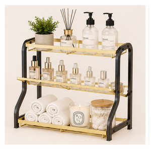 Modern 3-Tier Metal Spice Rack Organizer for <b>Kitchen</b> Countertop Seasoning Storage Shelf Bottle Holder for <b>Pantry</b> Organization - Product Image 2