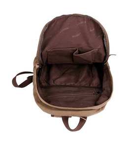 Classic <b>Brown</b> Nylon School Laptop <b>Backpack</b> Organizer Lightweight Waterproof Outdoor Travel Everyday Carry Secure Double Zippers - Product Image 4
