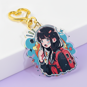 Gantungan kunci kustom desain efek bintang holografik cetak dua sisi dengan aksesori desain Anime cetak Hd - Product Image 1