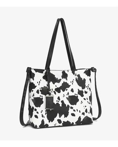 Bolso Tote Vintage de Cuero Genuino de Alta Calidad con Pelo de Vaca, Cierre de Cremallera, Hecho a Mano, Gran Capacidad, Bolso de Hombro - Product Image 1