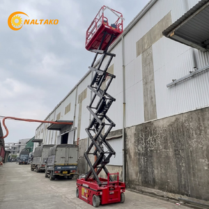 12m Platform Height 500kg Electric Scissor Lift 220V <b>Towable</b> Aerial Platform 14m Working Reach for Stadium Maintenance - Product Image 6
