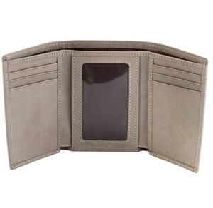 Portefeuille homme en PU à trois volets avec plusieurs emplacements pour cartes et fenêtre d'identification, design court et minimaliste - Product Image 1