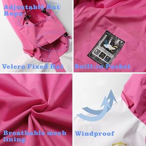 <b>Pink</b> Women's Hooded <b>Waterproof</b> Windproof Safari <b>Jacket</b> Contrast Color Block Design Full Sleeve Zipper Closure Winter Outdoor - Product Image 4