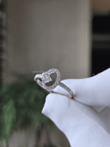 Oval Lab Grown Diamond Halo <b>Ring</b> 0.55 Ct Gold <b>Split</b> Shank Engagement Fine Jewelry for Women - Product Image 2