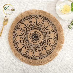 Decorative Jute Table Mat – Handmade <b>Rustic</b> Natural Fiber Placemat for Dining Table and Interior Styling - Product Image 2