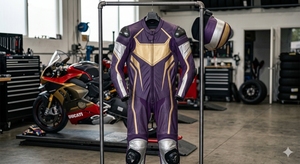 Traje de Motociclismo de Manga Larga para Hombre, Color Morado y Dorado, de PU Transpirable, para Todas las Estaciones - Product Image 6