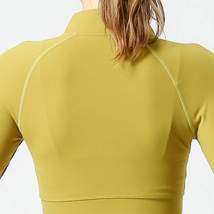 Women's Slim Fit Gym Fitness <b>Workout</b> Cropped Tops Long Sleeve Yoga Coat Zipper Design Sports Wear Running Yoga <b>Jacket</b> for Women - Product Image 2