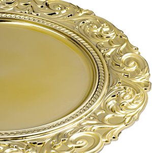 Platos Decorativos Estilo Francés Barroco Dorado al por Mayor para Bodas, Banquetes y Eventos - Product Image 5