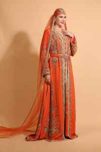 Nouvelle collection de robes kaftan brodées à la main et ornées de perles, vêtements islamiques élégants pour les mariages et les fêtes, respirants et confortables - Product Image 2